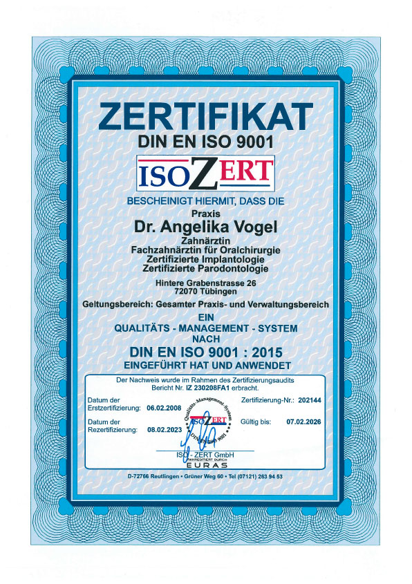 DIN EN ISO 9001 Qualitäts-Management-System